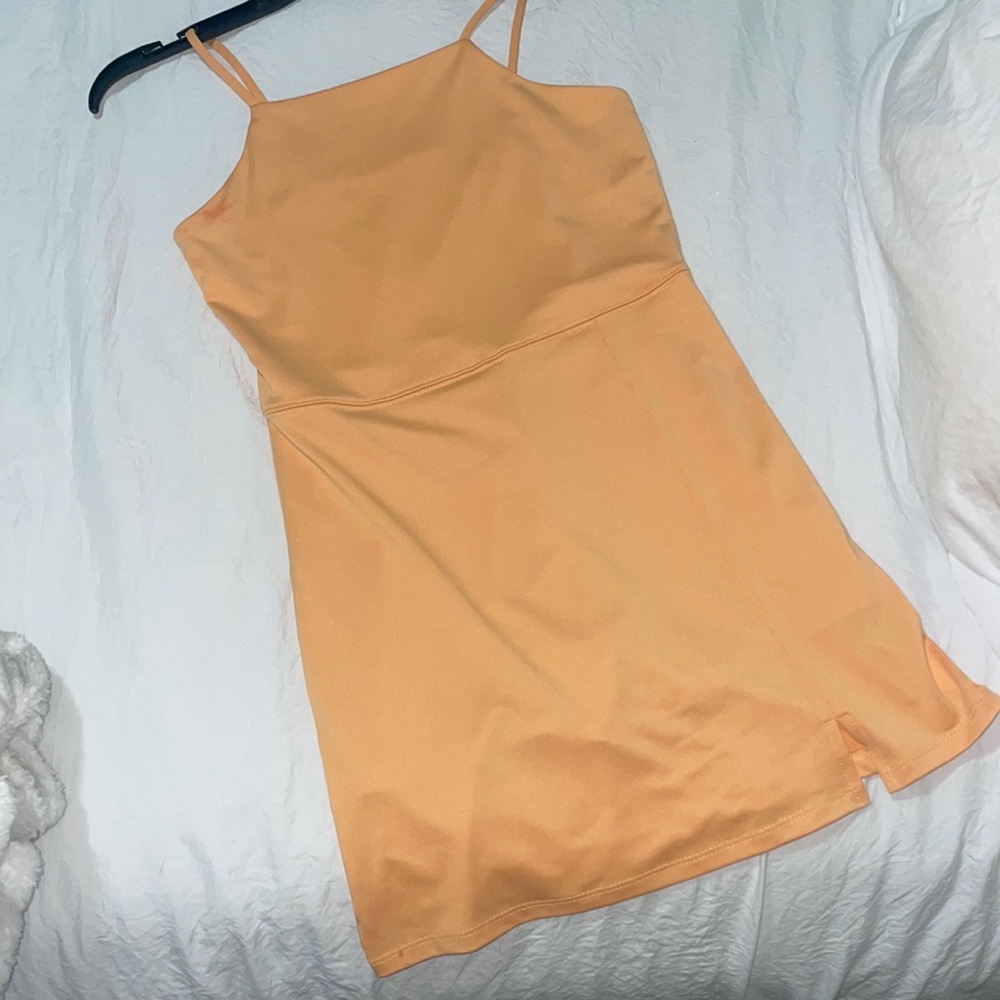 Orange dress with built in shorts, sz 10/12